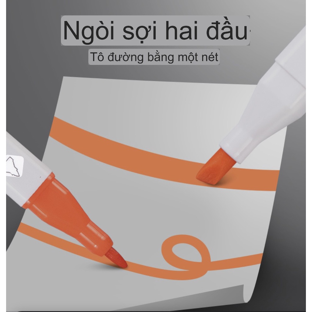 Hộp Bút Màu Marker Touch Hai Đầu Chuyên Nghiệp Họa Cụ Tô Màu Vẽ Tranh Anime Hộp Nhựa Cao Cấp Bộ 24/ 36/ 48/ 60/ 80 Màu
