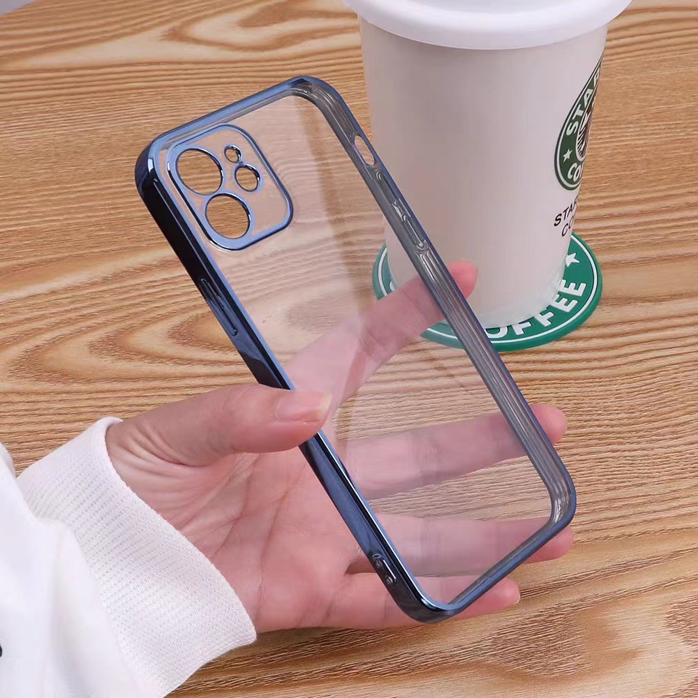 Ốp lưng Điện Thoại Silicon Mềm Trong Suốt Mạ Viền Sang Trọng Dành Cho iPhone 11 pro max x xs max xr 7 plus 8 plus 6s plus