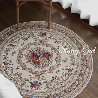 [Nhà của  Ang] Hình thật - Thảm vintage Pháp tròn vuông đủ size - thảm hoa trải sàn decor chống trượt