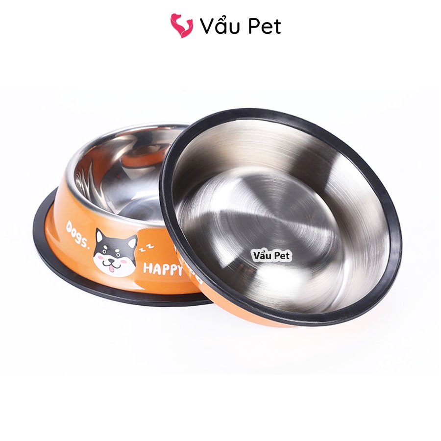 Bát ăn cho chó mèo inox - Bát đựng thức ăn, uống nước cho chó mèo Vẩu Pet Shop