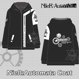 Áo Khoác Đen Có Nón In Hình Game Nier: Automata