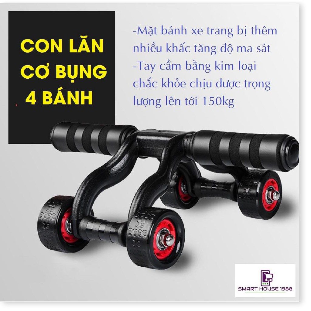 CON LĂN 4 BÁNH TẬP CƠ BỤNG - TẶNG THẢM LÓT CÓ VÂN CHỐNG TRƯỢT LOẠT TỐT NHẤT 🚀GIAO HÀNG HỎA TỐC NOWSHIP, GRAB 🚀