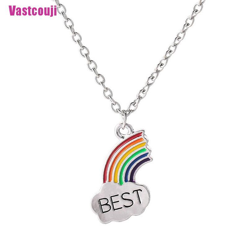 1 Cặp Vòng cổ Tình Bạn Mặt Đám Mây Cầu Vồng