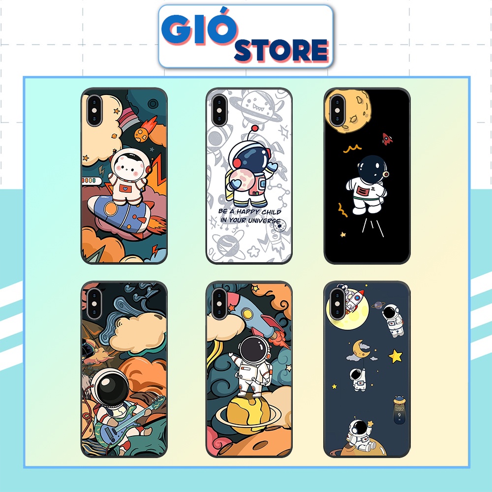 Ốp lưng IP x/ xs/ xs max/ xr hình phi hành gia đáng yêu, vũ trụ – ốp nhựa chống trầy,chống va đập,giá rẻ