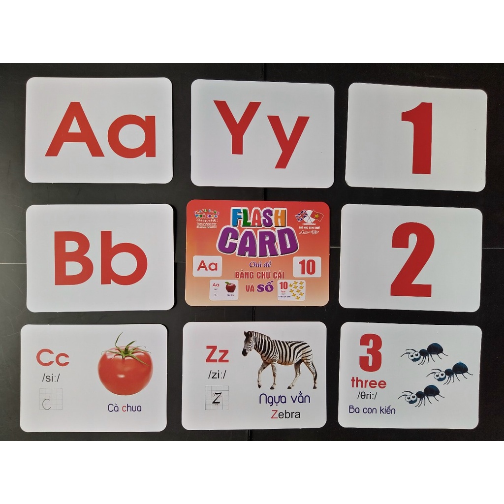 Bộ thẻ học thông minh chủ đề Bộ Chữ Cái Và Số flashcard glenn doman