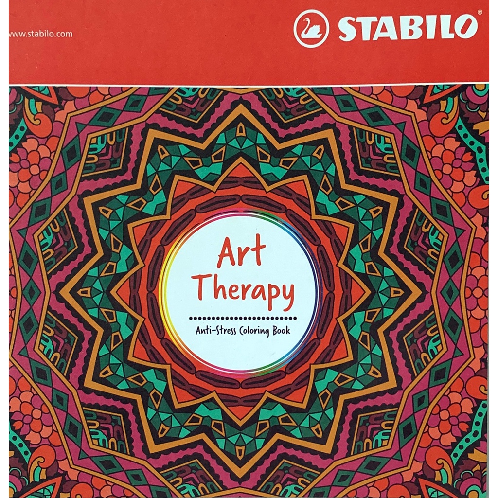 Combo bộ chì màu STABILO Swans Premium 24 màu + Sách tô màu STABILO ArtTheraphy SACB + Gôm tẩy ER196E (CLP1869-24G+)