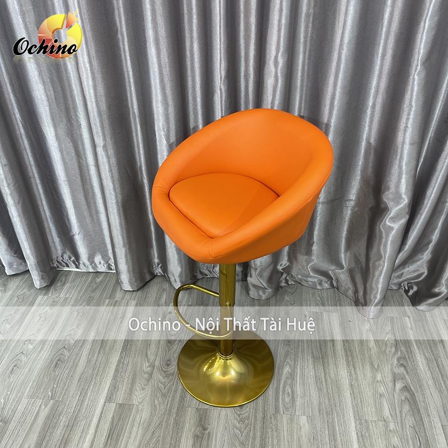 Ghế Makeup Chân Vàng K1 Sơn Tĩnh Điện Nhập Khẩu Mẫu Da Tay Liền ( Hàng có sẵn)
