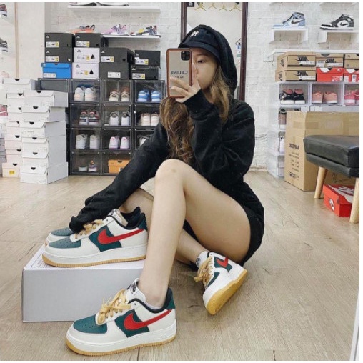 Giày AF1_Nike Gucci Xanh Đỏ Nam Nữ Full Box