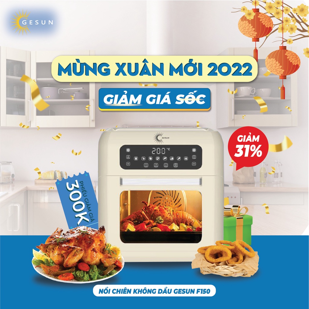Nồi chiên không dầu GESUN F150 - dung tích siêu lớn lên tới 12 lít thương hiệu đức bảo hành 12 tháng