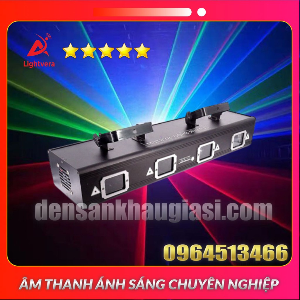 Đèn Laser Quét Tia 4 Cửa 7 Màu Dành Cho Phòng Bay Phòng Karaoke Đèn Sân Khấu Lightvera