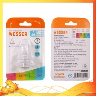 Combo 2 cái Núm ty Wesser Cổ hẹp size + (3 - 18 tháng)