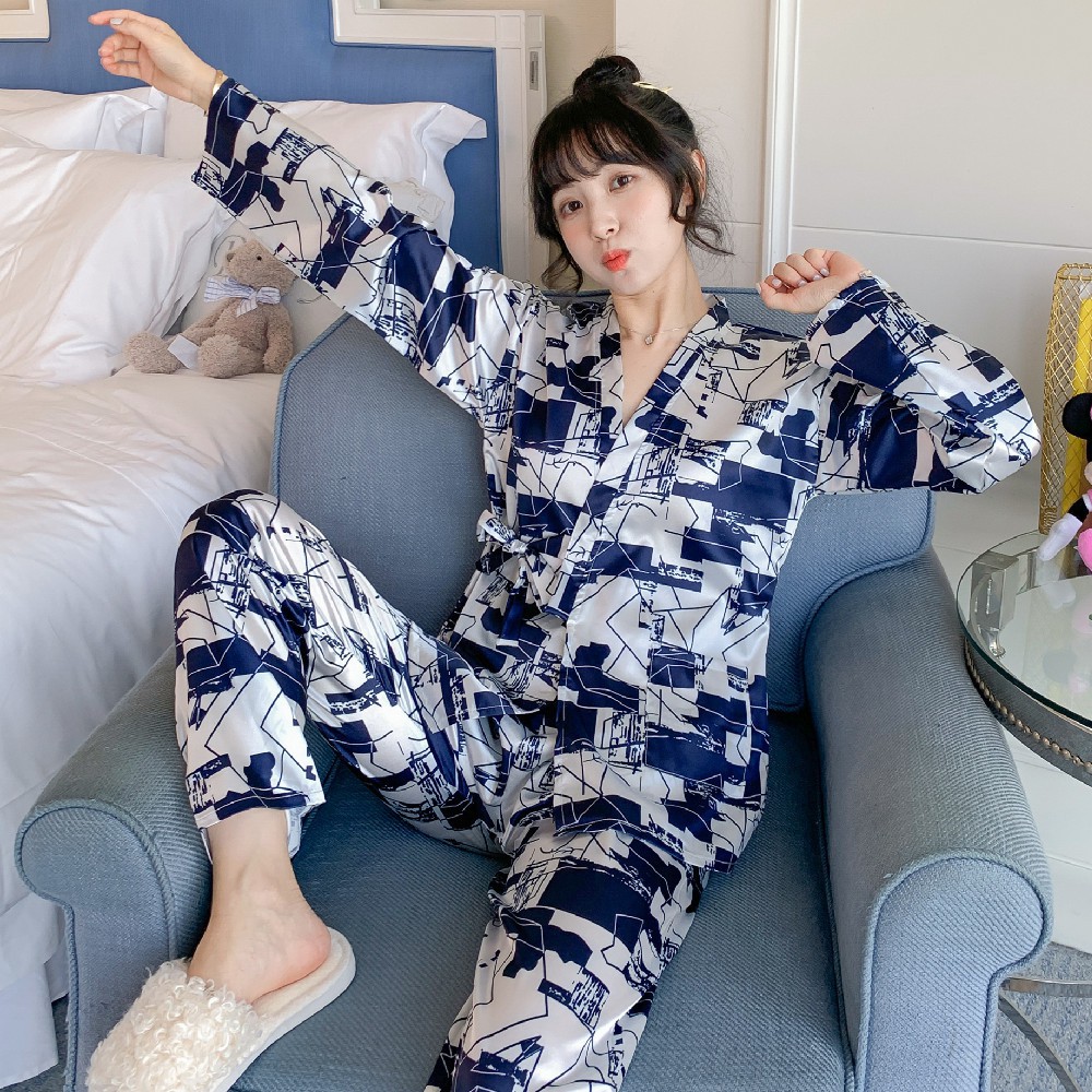 Kimono Nữ Lụa Thêu Dài ❄ Bộ Ngủ Dài Tay Xuân Hè ❄ BIGSIZE ❄ IVY207