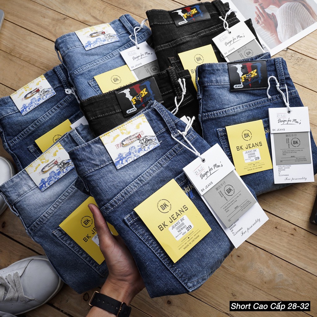 Quần short jean nam cao cấp, quần Jean Bụi SMF