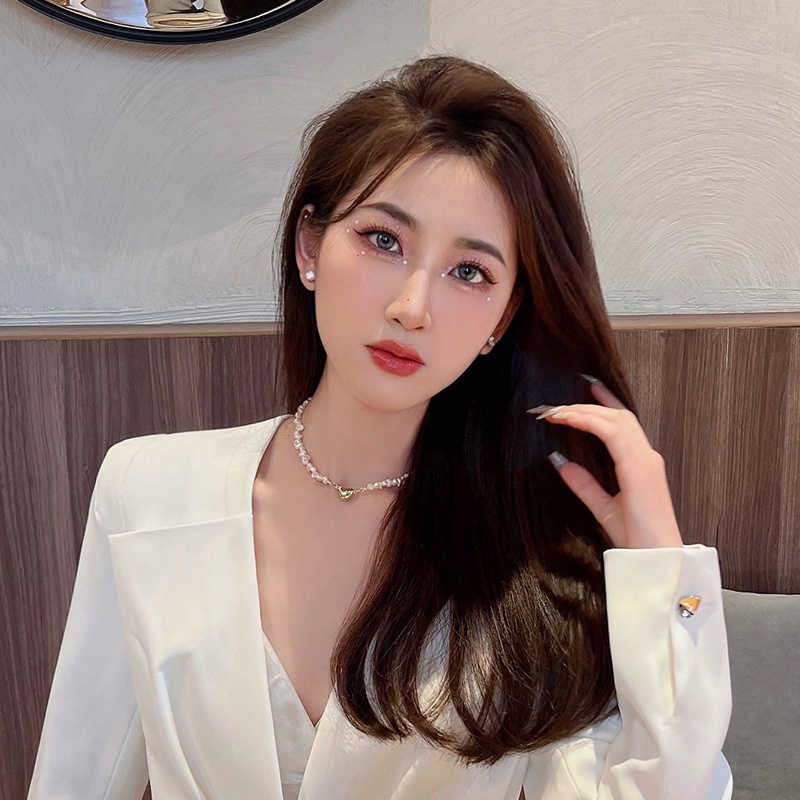 Vòng Cổ Mặt Ngọc Trai Tự Nhiên Thời Trang Harajuku Cá Tính