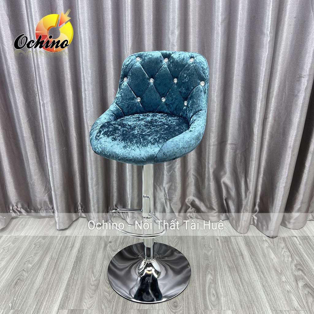 Ghế Quầy Bar, Ghế Quầy Lễ Tân Nỉ Nhung Đính Đá Sang Chảnh ( Ảnh Thật Và Video)