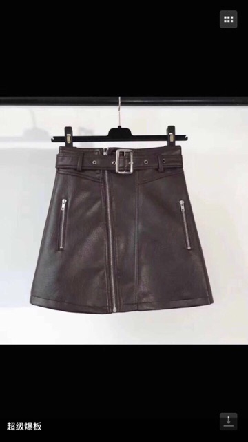 Chân váy da nắp túi hàng Quảng Châu kèm đai(#8835) | BigBuy360 - bigbuy360.vn