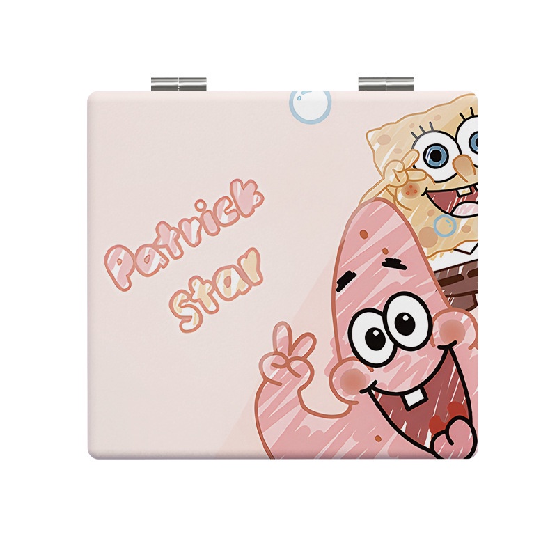 Gương Trang Điểm Mini Hình Vuông Họa Tiết Hoạt Hình Dễ Thương