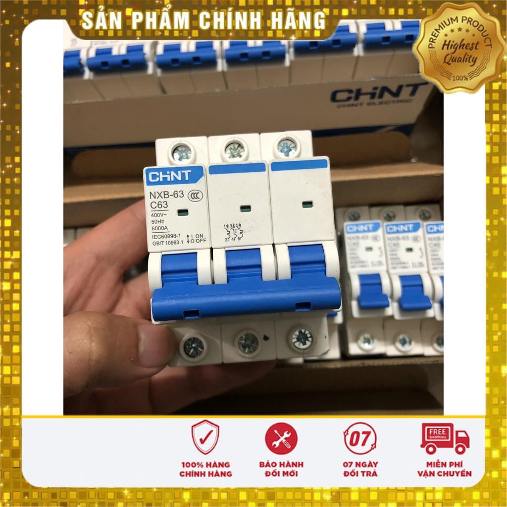 MCB 3pha 3p 32-63A, Cầu dao tự động Chint chính hãng