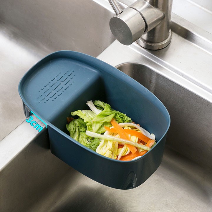 Khay treo bồn rửa bát có lưới lọc rác đa năng, tiện dụng