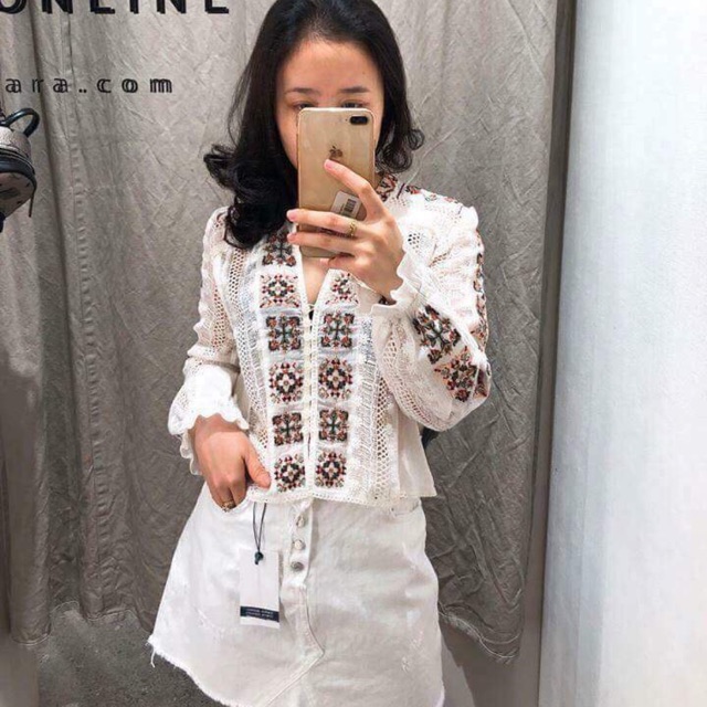 #zara ÁO SƠ MI BOHO