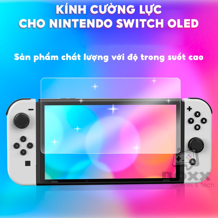 Kính cường lực cho Nintendo Switch Oled, tấm dán màn hình Nintendo Switch Oled