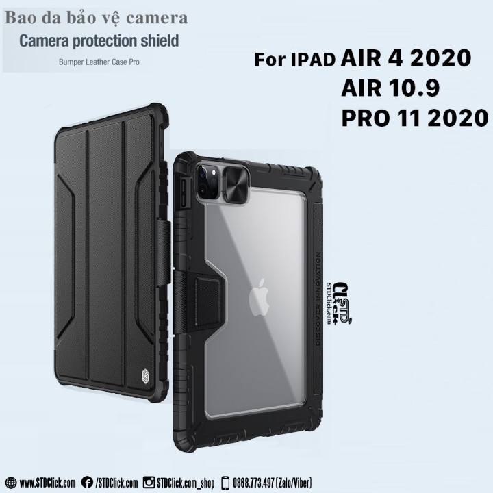 BAO DA IPAD AIR 4 2020 - AIR 10.9 - PRO 11 2020 NILLKIN BUMPER PRO CAMSHIELD CHÍNH HÃNG [NEW SALEOFF]