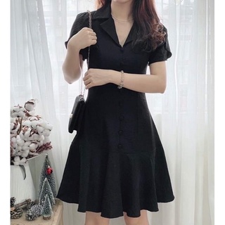 H56 Đầm đuôi cá cổ vest ( có bigsize )