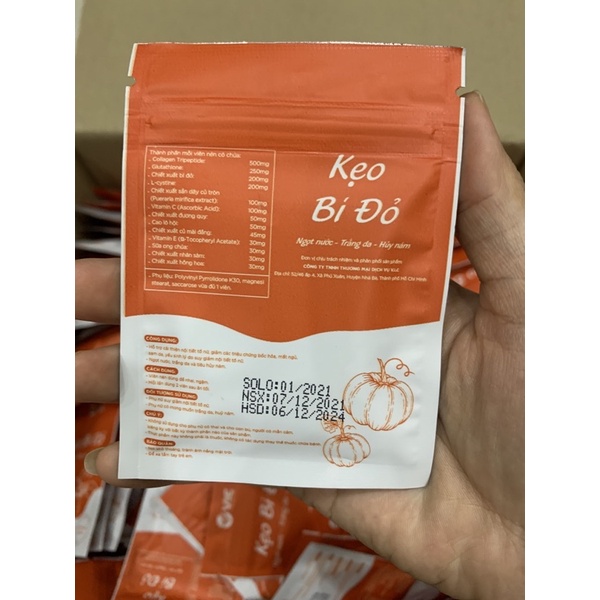 Kẹo bí đỏ vic (1 túi 10viên) chính hãng dùng kèm kẹo dứa tăng hiệu quả