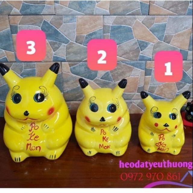 Pikachu tiết kiệm - chất liệu gốm sứ cao cấp bát tràng ( size 2 và size 3 )