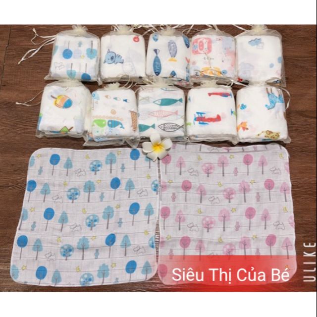 Set 10 khăn xô sữa Aden cho bé