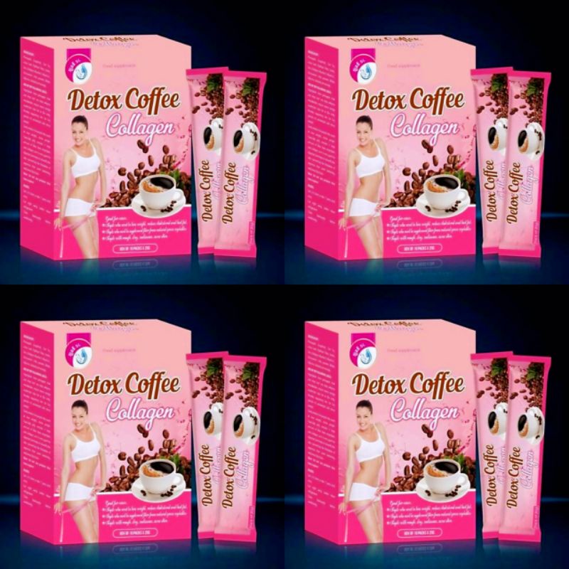 Hộp 10 Gói Cafe Giảm Cân Detox Coffee Collagen Tan Mỡ Thừa Hiệu Quả