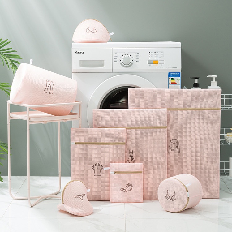 Túi Lưới Giặt Đồ Lót / Vớ Nhiều Màu Chống Biến Dạng Có Khóa Kéo