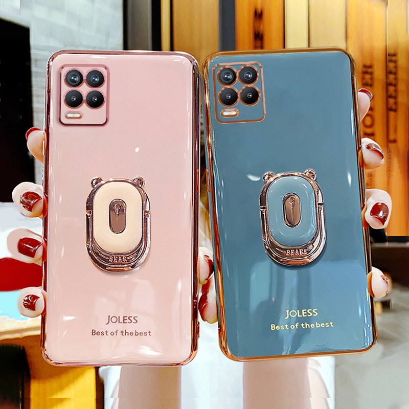 Ốp điện thoại màu kẹo ngọt có giá đỡ nữ tính dành cho OPPO REALME 8 5G V13 Q3 Q3I 5G REALME 8 PRO