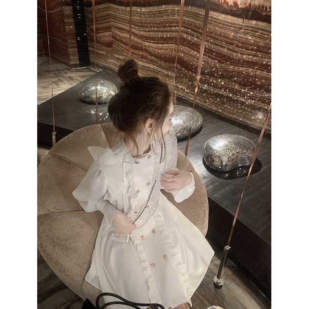 Váy dạ hội tiểu thư bèo cao cấp cúc ngọc Simbabo