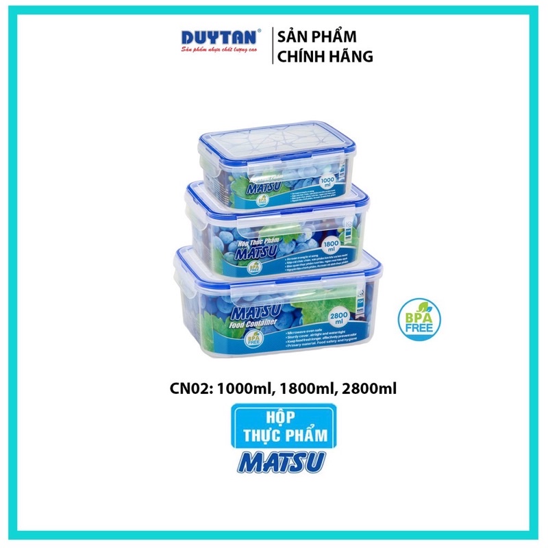 HỘP ĐỰNG THỰC PHẨM MATSU DUY TÂN 500ML-1000ML- 1800ML