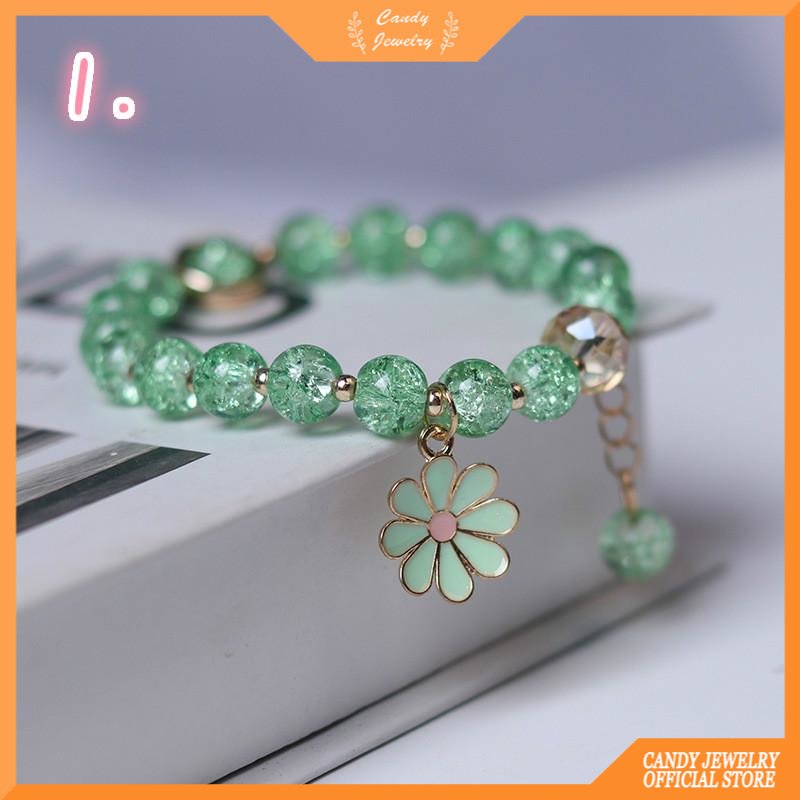 Vòng Tay Pha Lê Hình Hoa Cúc/Sư Tử Nhỏ Thời Trang Cho Nữ