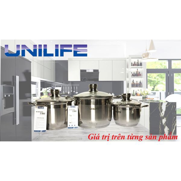 Bộ 3 nồi inox Unilife🇷🇺FREESHIP🇷🇺Bộ nồi 5 lớp