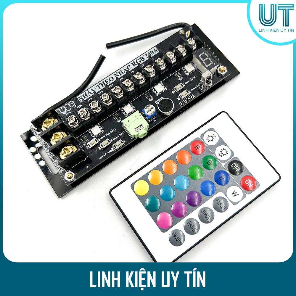 Mạch Điều Khiển LED 7 Màu RGB Nháy Theo Nhạc 240A - Chính Hãng Bảo Hành 1 đổi 1 (TẶNG KÈM KHIỂN)