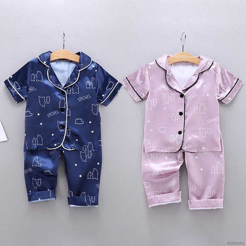 Set Đồ Ngủ Hình Gấu Xinh Xắn Dành Cho Bé Từ 1-6 Tuổi