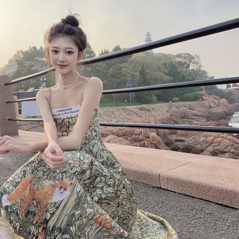 ĐẦM HAI DÂY IN HÌNH CON CÁO