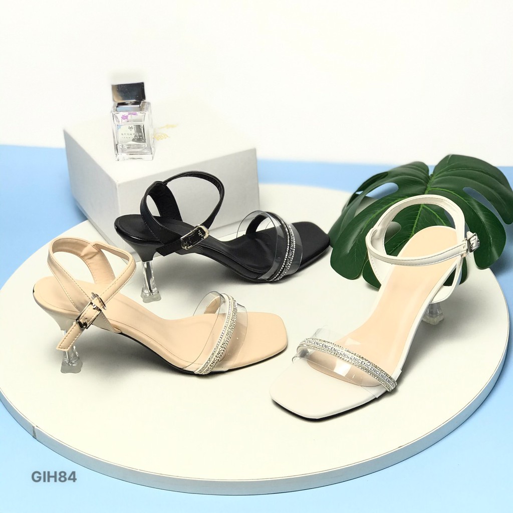 Sandal nữ BQ ❤️FREESHIP❤️ Giày sandal quai mica gót xoắn 7cm GIH84