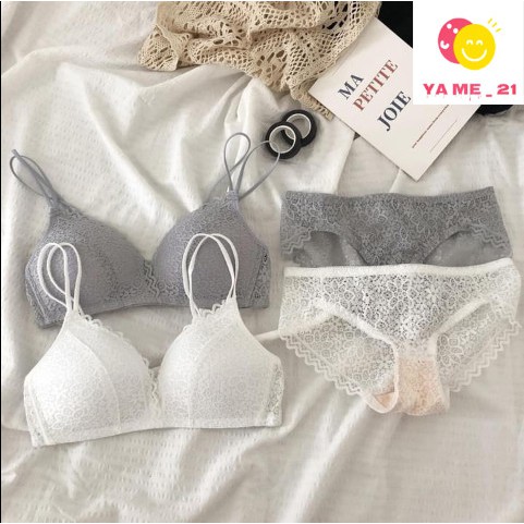 Bộ đồ lót, áo ngực đúc su không gọng tạo khe,phối ren siêu xinh | BigBuy360 - bigbuy360.vn