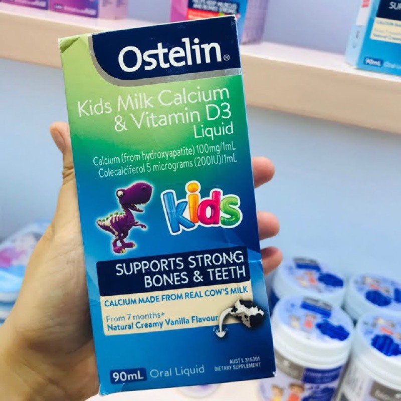 Ostelin Kid Milk Calcium &amp; Vitamin D3 Liquid, Canxi Ostelin, Canxi Ostelin Nước,thực phẩm bổ sung cho bé ÚC