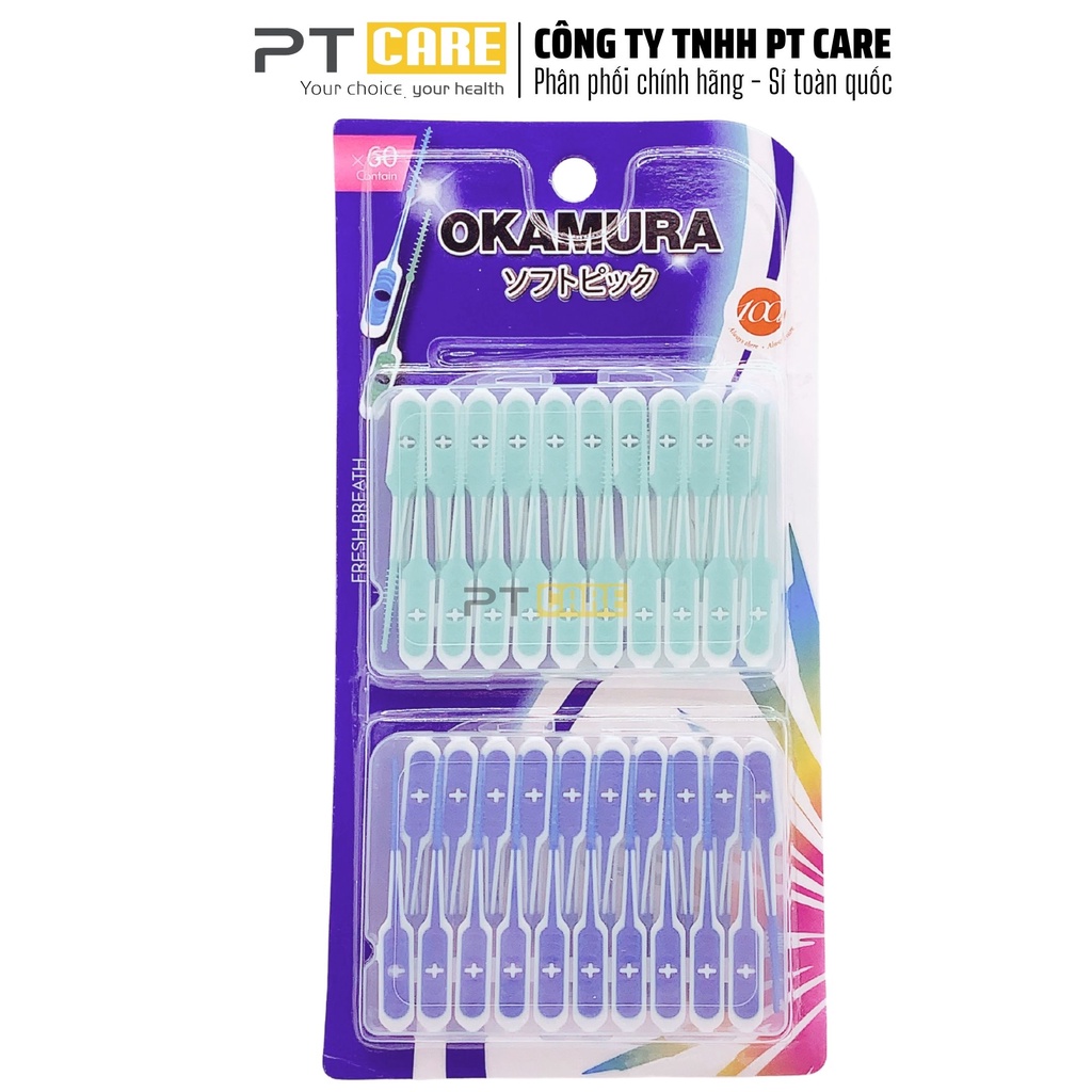 PT CARE | Tăm Silicon Siêu mềm Okamura Nhật Bản (Vỉ 60 cây)