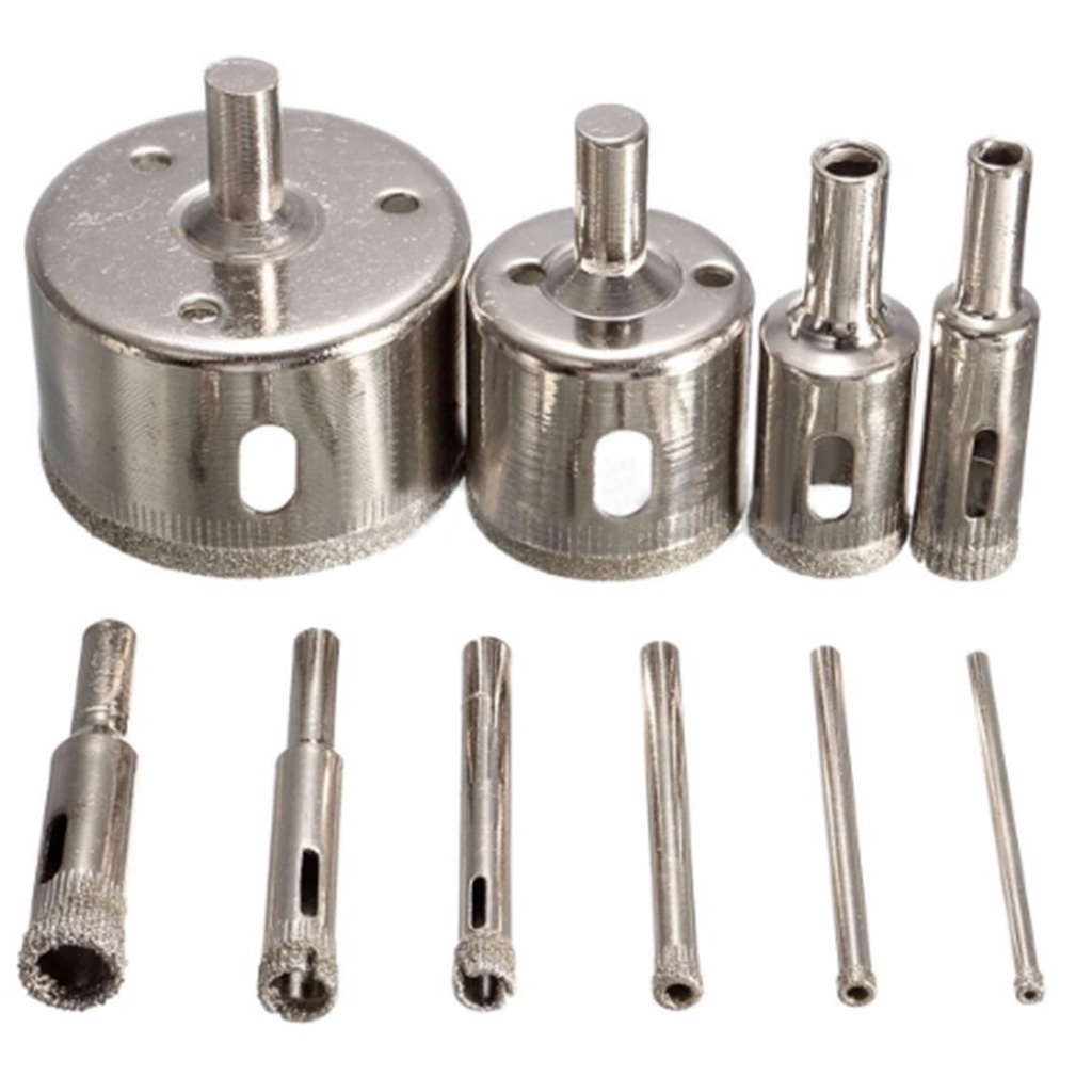 Bộ 10 Mũi Khoan Kim Cương 3-50mm Dùng Khoan Kính Gạch Men/ Đá Hoa Cương Chuyên Dụng