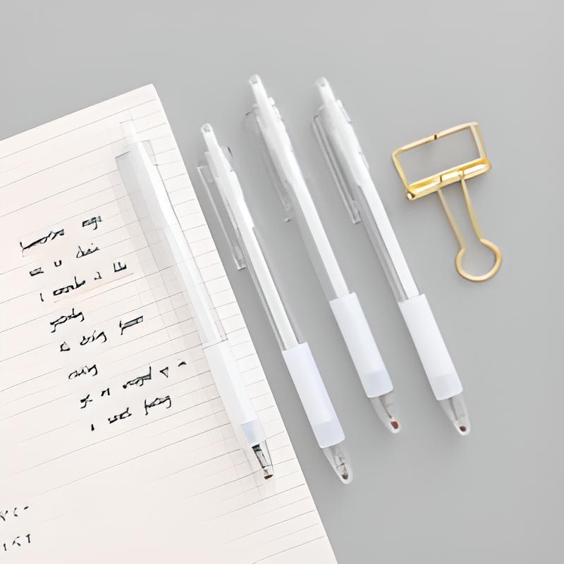 Bút bi nước trong suốt LIZAMO mực gel màu đen ngòi 0.5mm dễ thương B144