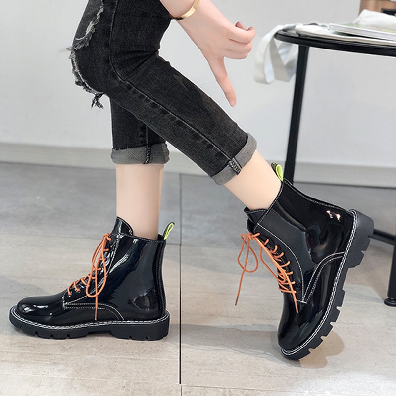 Boots nam nữ cao cổ ulzzang cao cấp - Bốt đôi da bóng, da lì - Boot nữ nam thời trang