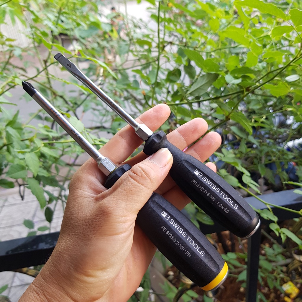 Tô Vít Đóng PB Swiss Tools Mũi Bốn Cạnh PH 8193.DN 1-80/ 2-100/ 3-150 & Mũi Dẹp Hai Cạnh 8102.DN 3-80/ 4-100/ 5-150
