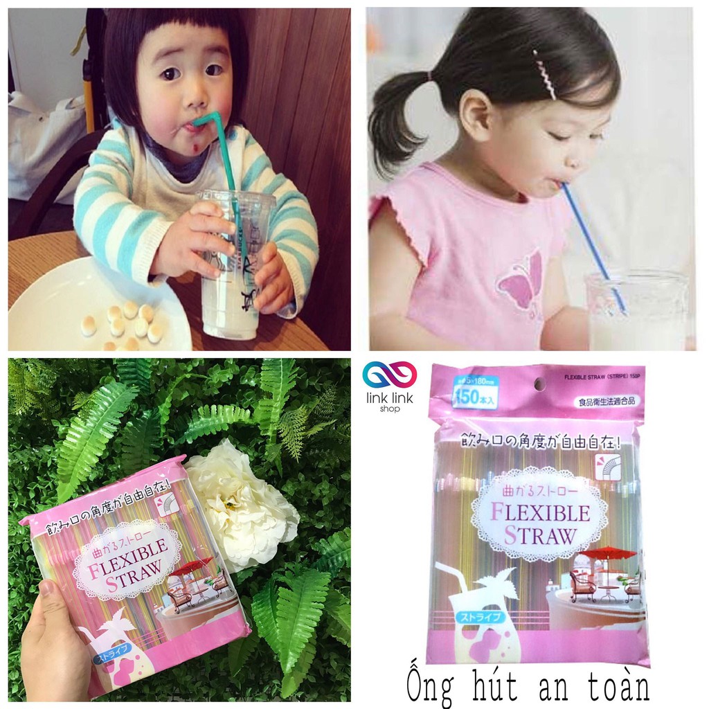 Set 150 ống hút nhựa cho bé nội địa Nhật Bản