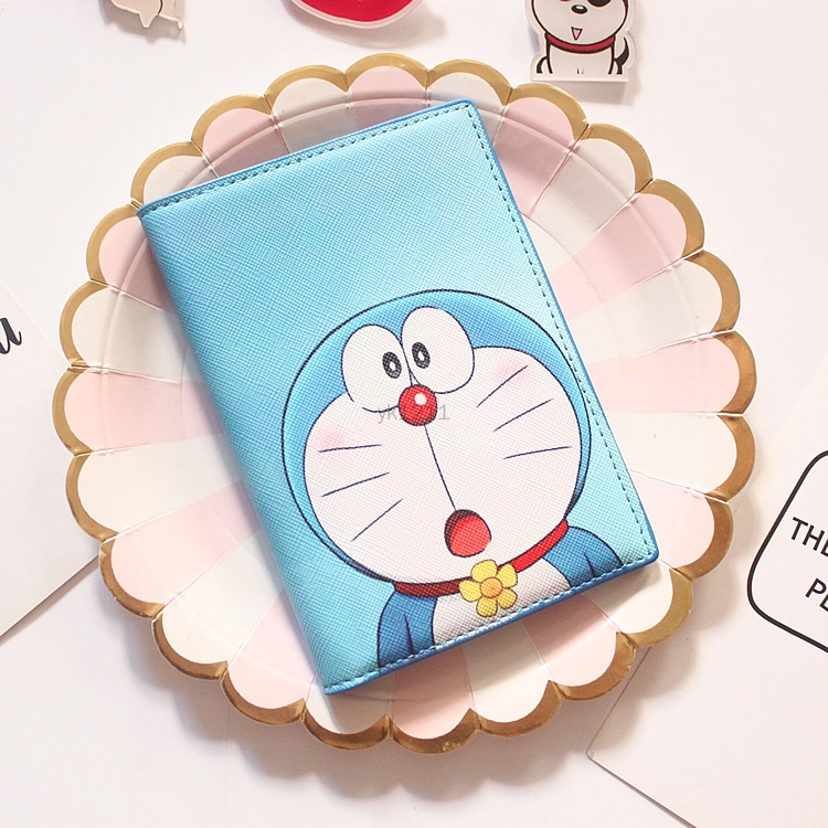 Doraemon Túi Đựng Hộ Chiếu / Vé / Hộ Chiếu Họa Tiết Hoạt Hình Đơn Giản Giá Đỡ